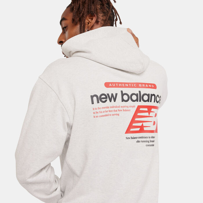New Balance Men's Athletics French Terry Player Hoodie White New Balance Men's Athletics French Terry Player Hoodie White image number 3