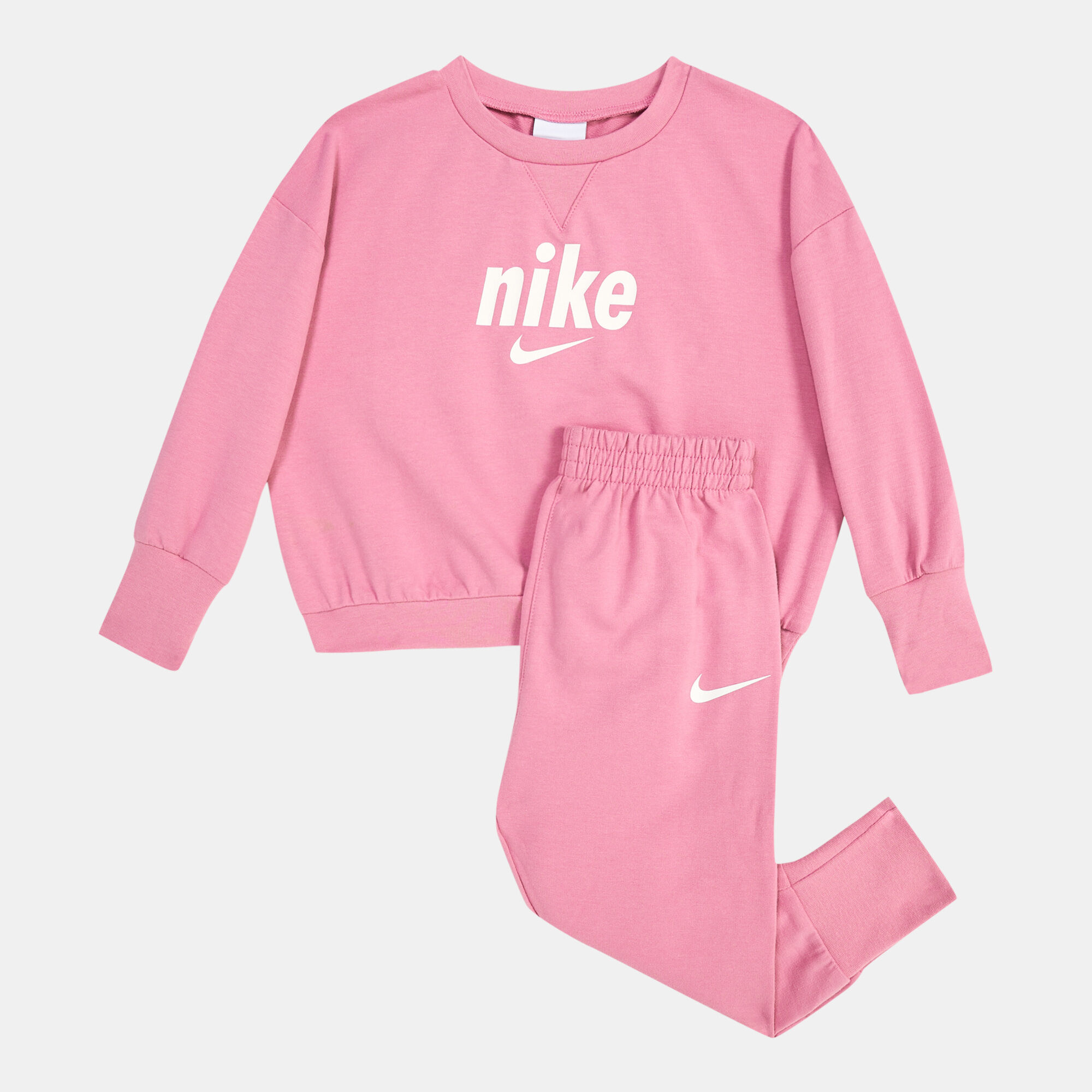 Kids E1D1 Crew and Pants Set Baby and Toddler Pink Nike in Qatar SSS