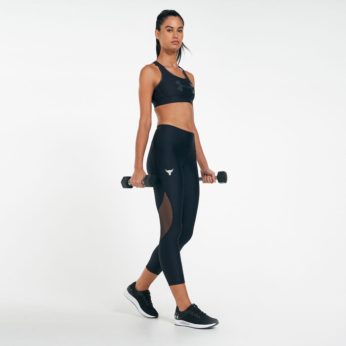 Under Armour Women's Project Rock HeatGear® Ankle Leggings Black Under Armour Women's Project Rock HeatGear® Ankle Leggings Black image number 2