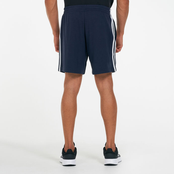 adidas Men's Essentials French Terry 3-Stripes Shorts White adidas Men's Essentials French Terry 3-Stripes Shorts White image number 1
