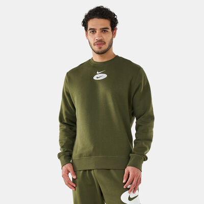 Nike Men's Sportswear Swoosh League Fleece Crew Sweatshirt Green