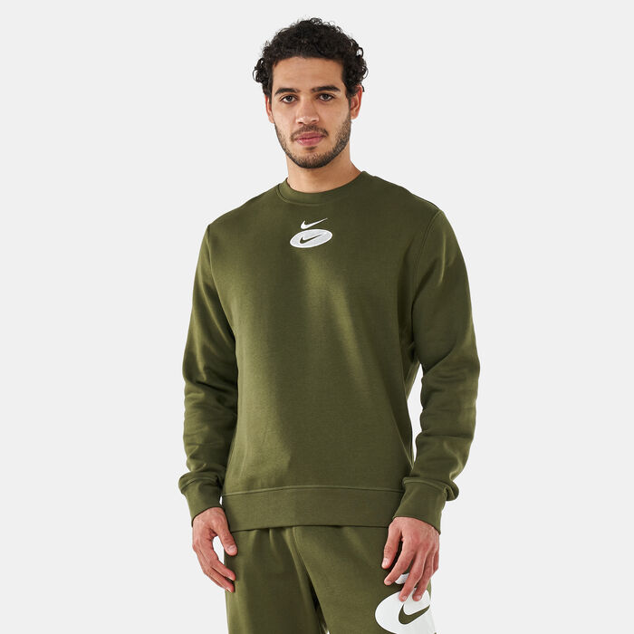 Nike Men's Sportswear Swoosh League Fleece Crew Sweatshirt Green Nike Men's Sportswear Swoosh League Fleece Crew Sweatshirt Green image number 0