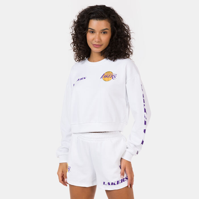 New Era Women's NBA Los Angeles Lakers Wordmark Sweatshirt White New Era Women's NBA Los Angeles Lakers Wordmark Sweatshirt White image number 0