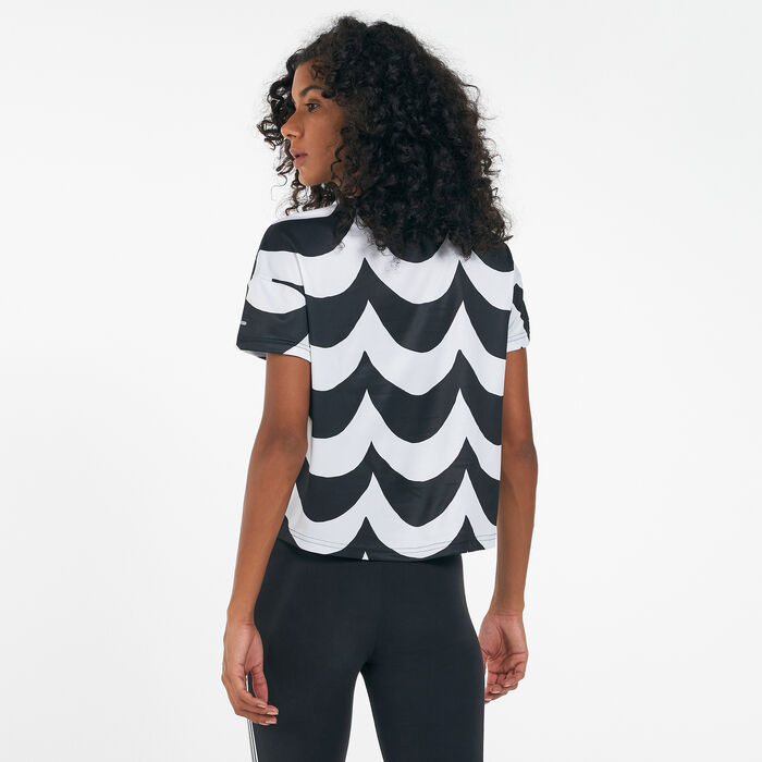 adidas Women's x Marimekko Fast T-Shirt Black adidas Women's x Marimekko Fast T-Shirt Black image number 1