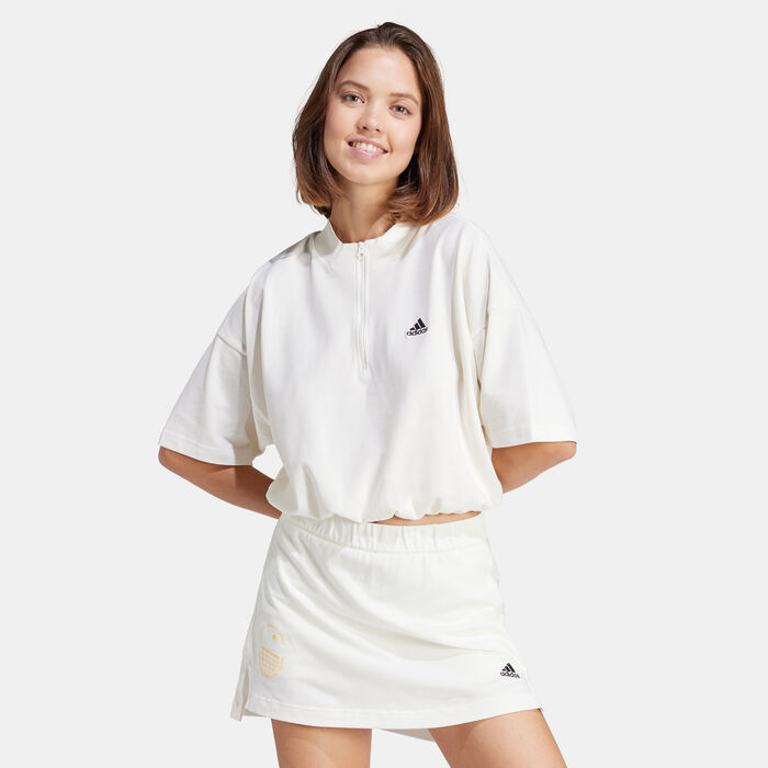 adidas Women's Sportswear Resort Graphic 1/2-Zip Top White adidas Women's Sportswear Resort Graphic 1/2-Zip Top White image number 0