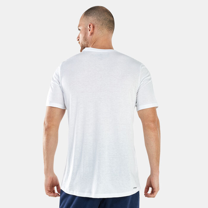 adidas Men's Aeroready Designed 2 Move Sport T-Shirt White adidas Men's Aeroready Designed 2 Move Sport T-Shirt White image number 1