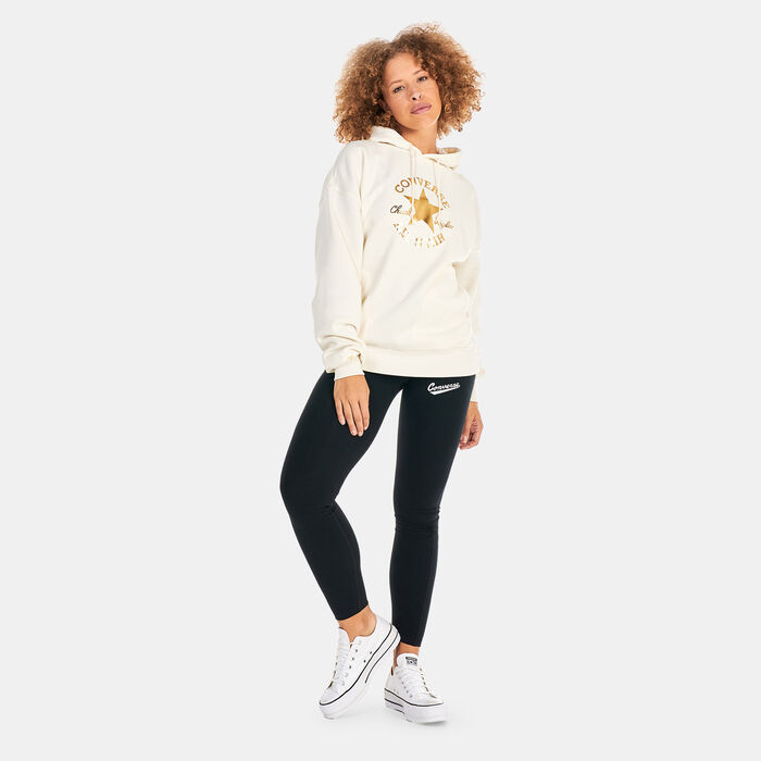 Converse Women's Chuck Taylor Patch Pullover Hoodie White Converse Women's Chuck Taylor Patch Pullover Hoodie White image number 2