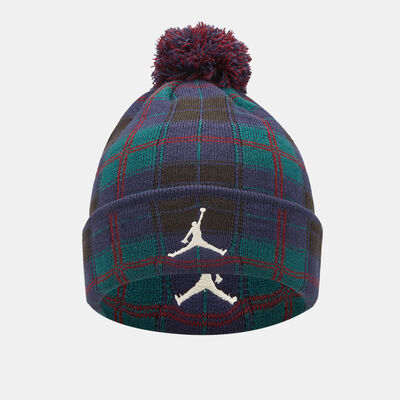 Jordan Kids' Plaid Pom Beanie Blue