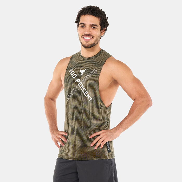 Under Armour Men's UA Project Rock 100 Percent Tank Top Green Under Armour Men's UA Project Rock 100 Percent Tank Top Green image number 0