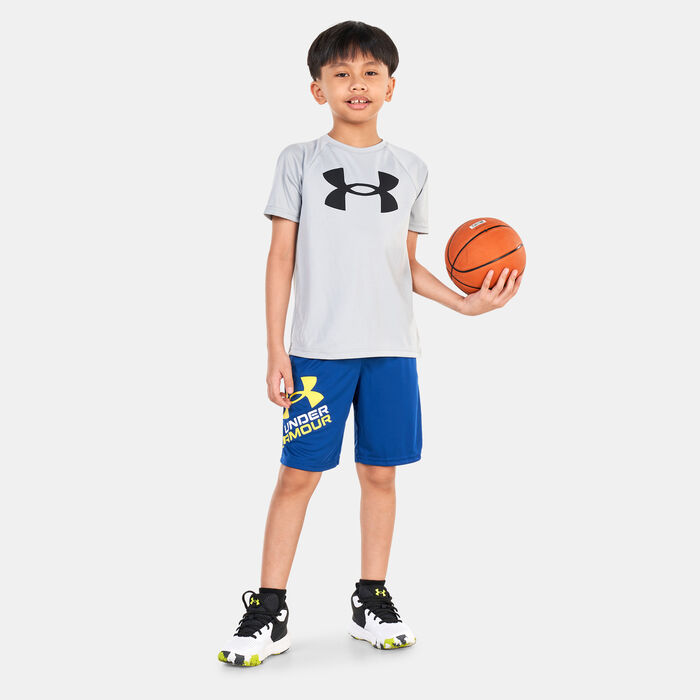 Under Armour Kids' UA Prototype 2.0 Logo Shorts Blue image number 2