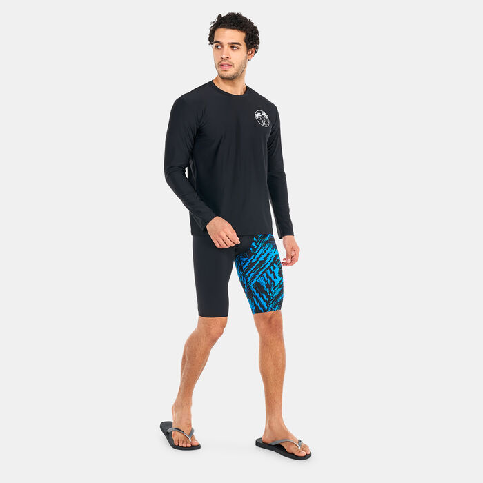 Speedo Men's Allover V-Cut Swimming Jammer Shorts Black image number 2