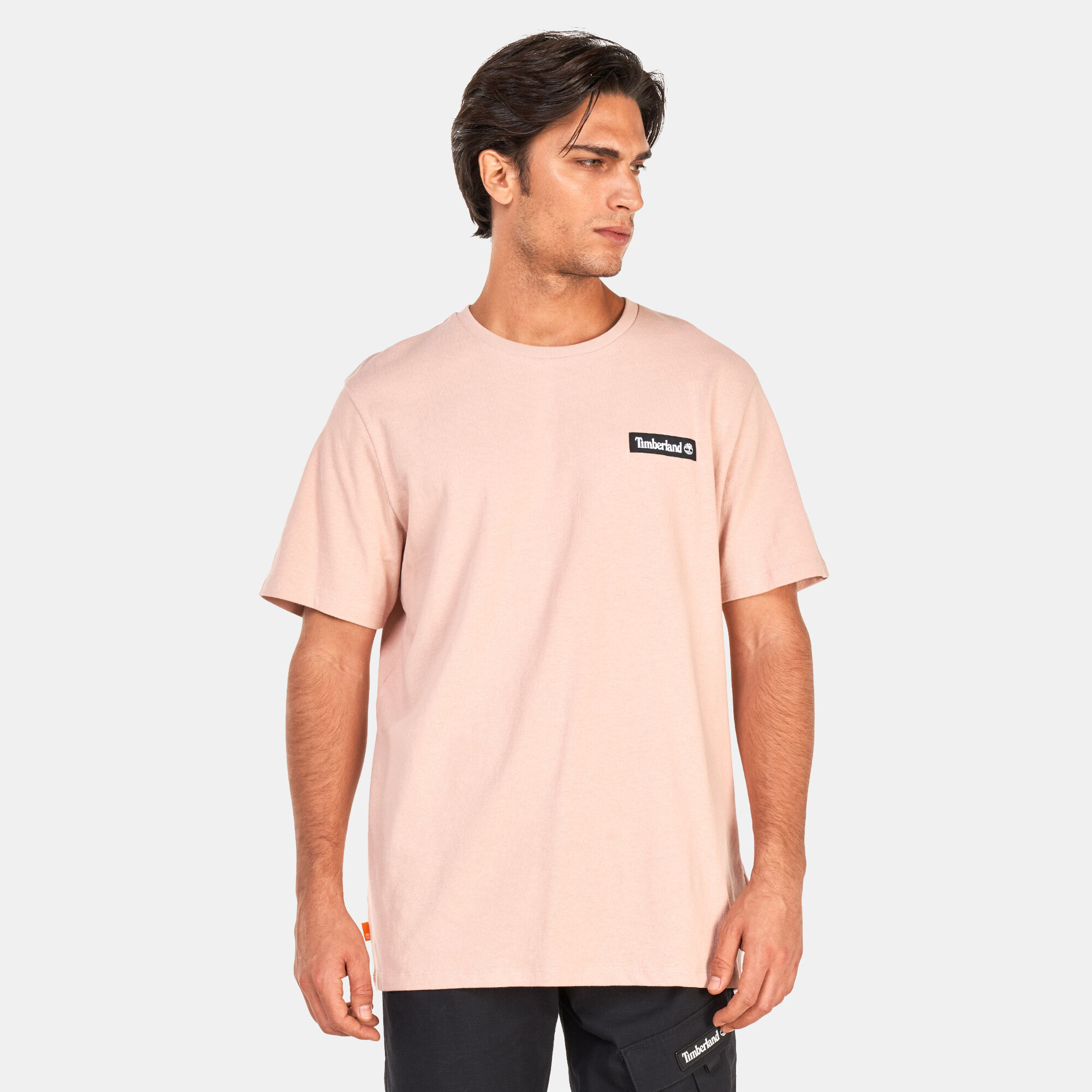 Men's Heavyweight Logo T-Shirt Pink Timberland in Qatar -SSS