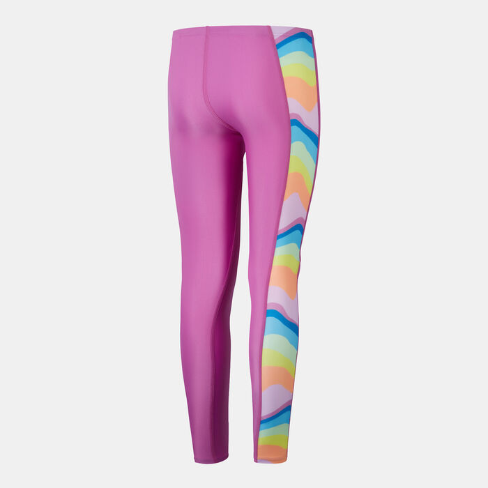Speedo Kids' Printed Panel Swimming Leggings Pink Speedo Kids' Printed Panel Swimming Leggings Pink image number 1