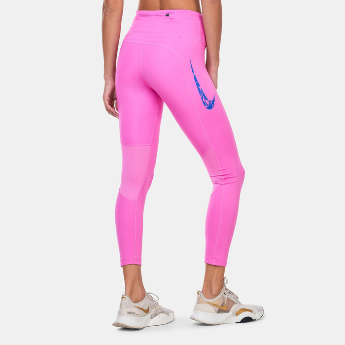 Nike Women's Fast Mid-Rise Running Leggings Pink image number 1