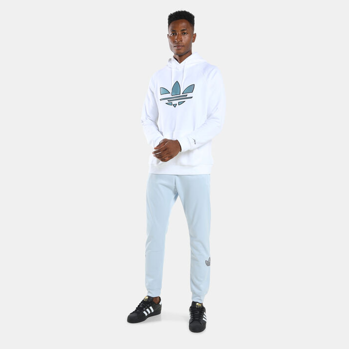adidas Men's Adicolor Shattered Trefoil Hoodie White image number 2