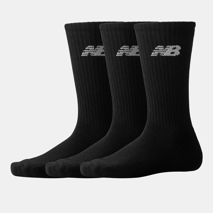 New Balance Logo Everyday Crew Socks (3 Pairs) Black New Balance Logo Everyday Crew Socks (3 Pairs) Black image number 0