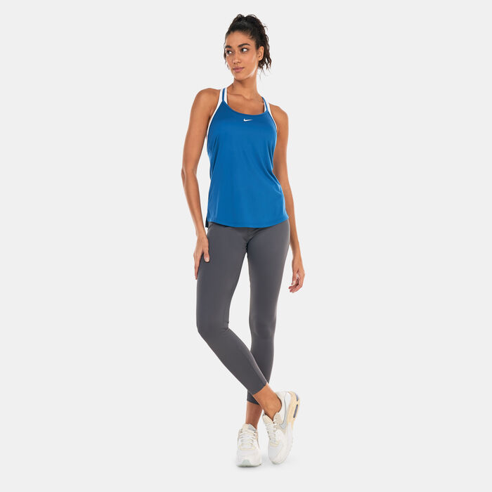 Nike Women's Dri-FIT One Elastika Tank Top Blue Nike Women's Dri-FIT One Elastika Tank Top Blue image number 2