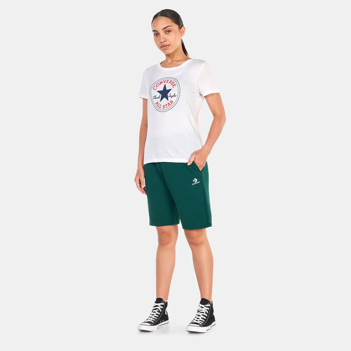 Converse Embroidered Chevron Shorts Green Converse Embroidered Chevron Shorts Green image number 3