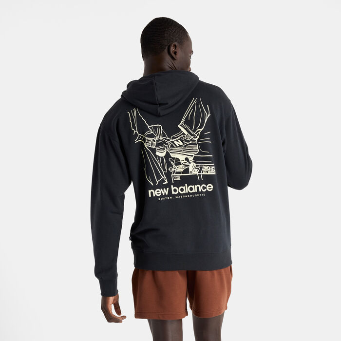 New Balance Men's French Terry Shine Hoodie Black New Balance Men's French Terry Shine Hoodie Black image number 1