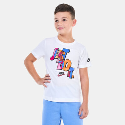 Nike Kids' Puzzle Just Do It T-Shirt White Nike Kids' Puzzle Just Do It T-Shirt White
