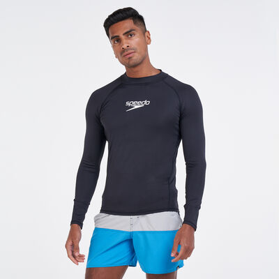 Speedo Men's Essential Rashguard Swimming T-Shirt Black
