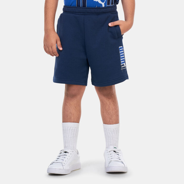 PUMA Kids' Essentials+ Logo Lab Shorts Blue PUMA Kids' Essentials+ Logo Lab Shorts Blue image number 0