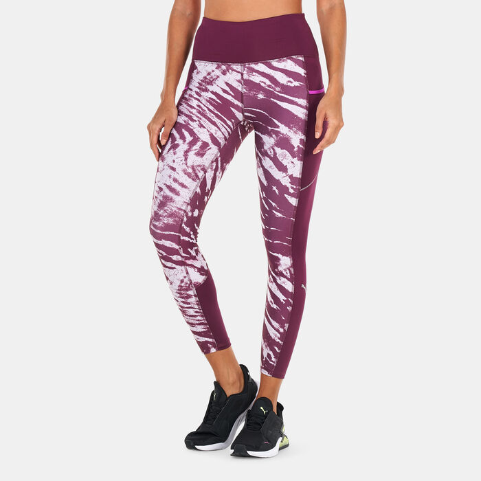 PUMA Women's Run 5K Graphic High Waist 7/8 Leggings Purple PUMA Women's Run 5K Graphic High Waist 7/8 Leggings Purple image number 0