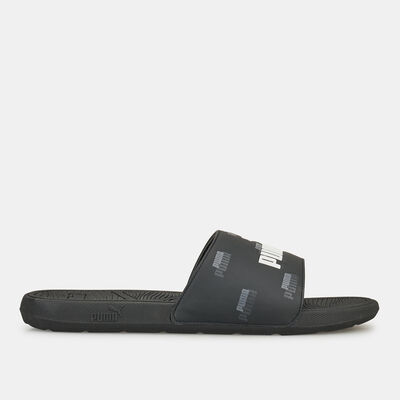 PUMA Men's Cool Cat 2.0 Logo Power Slides Black PUMA Men's Cool Cat 2.0 Logo Power Slides Black