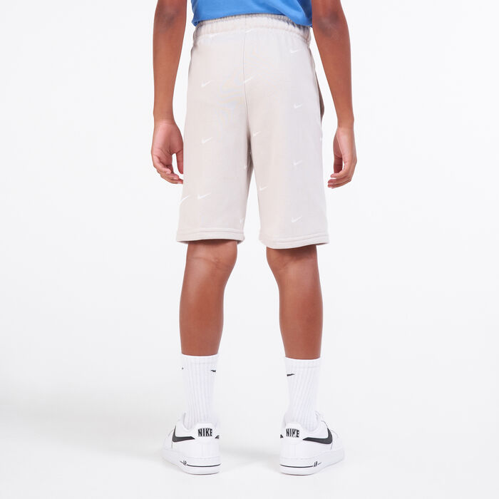 Nike Kids' Sportswear Swoosh French Terry Shorts (Older Kids) Grey image number 1