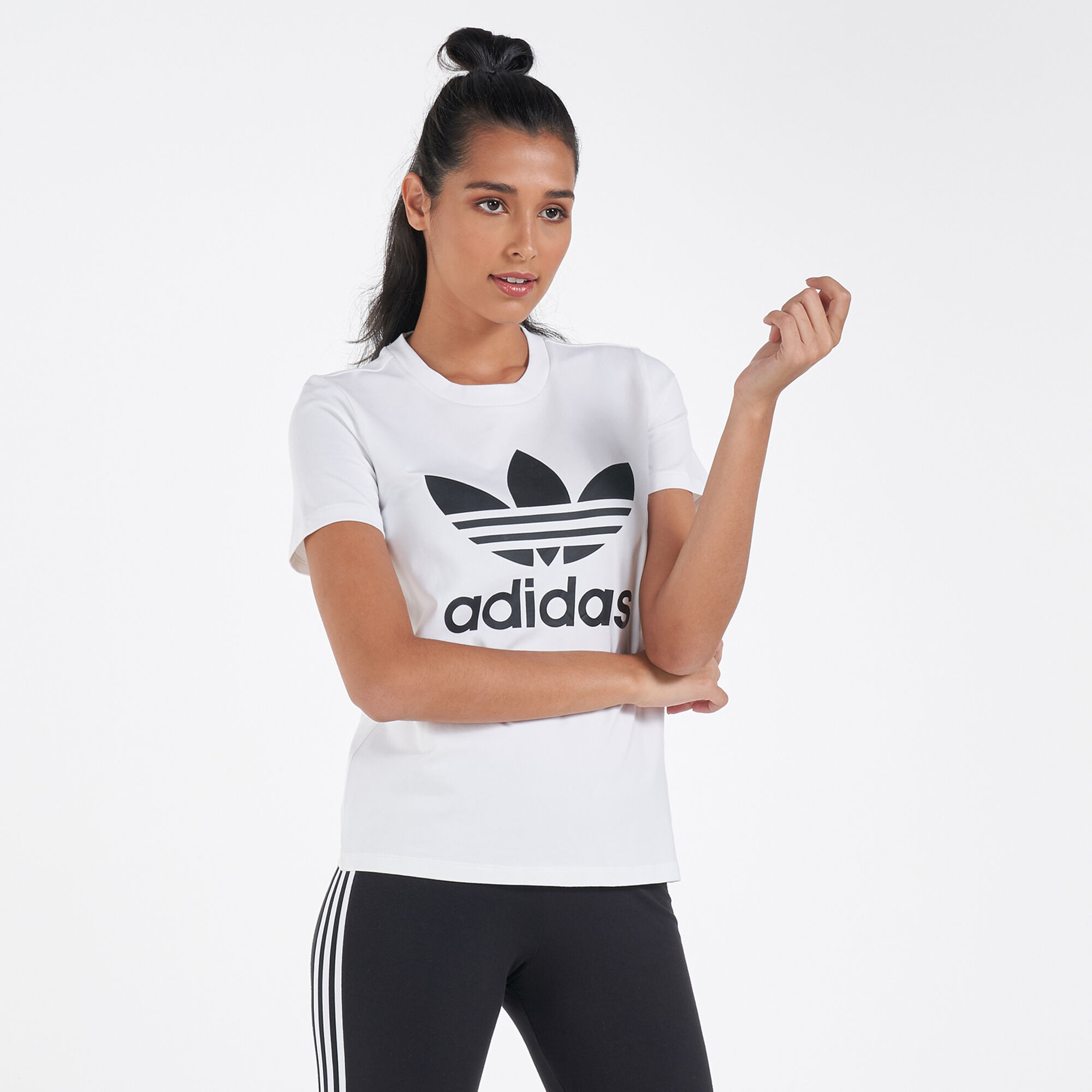 Women s Trefoil T Shirt White adidas in Qatar SSS