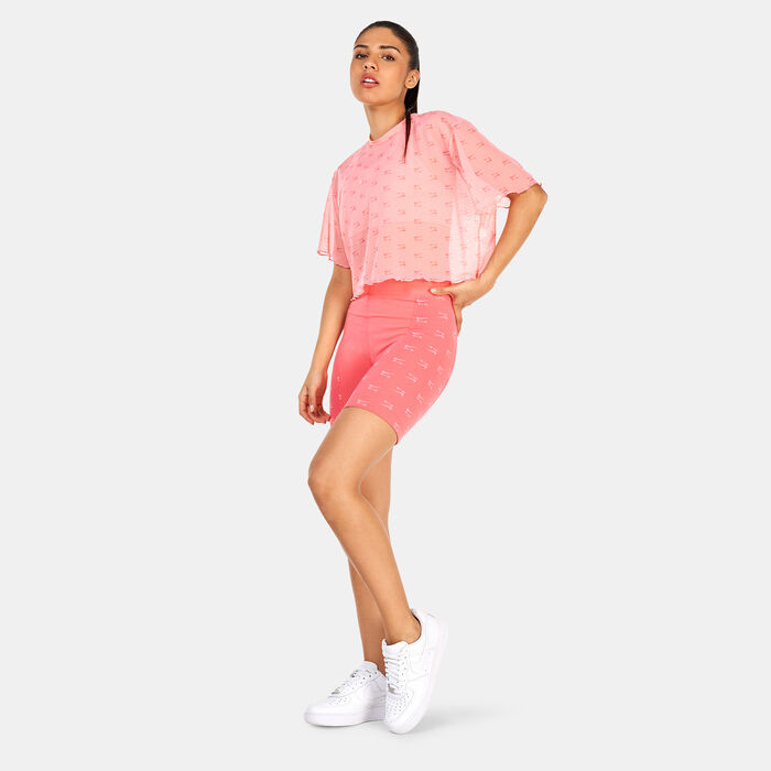 Nike Women's Sportswear Air Allover Mesh Crop Top Pink image number 2