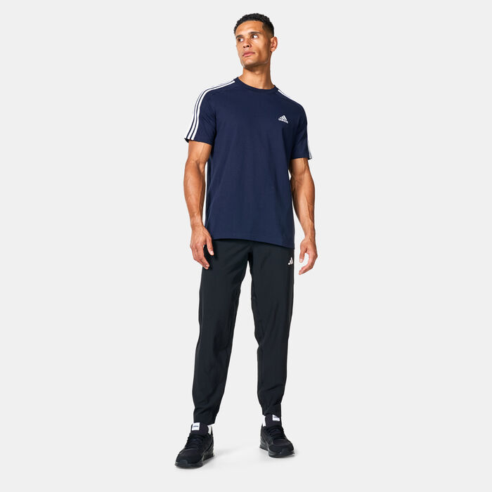adidas Men's Essentials 3-Stripes T-Shirt Blue adidas Men's Essentials 3-Stripes T-Shirt Blue image number 2