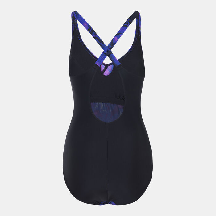Speedo Women's Lexi Printed Shaping One-Piece Swimsuit Purple Speedo Women's Lexi Printed Shaping One-Piece Swimsuit Purple image number 1