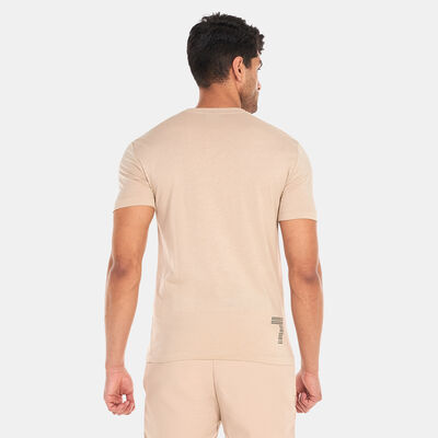 EA7 Emporio Armani Men's Big Logo Sand 7 Lines T-Shirt Beige EA7 Emporio Armani Men's Big Logo Sand 7 Lines T-Shirt Beige