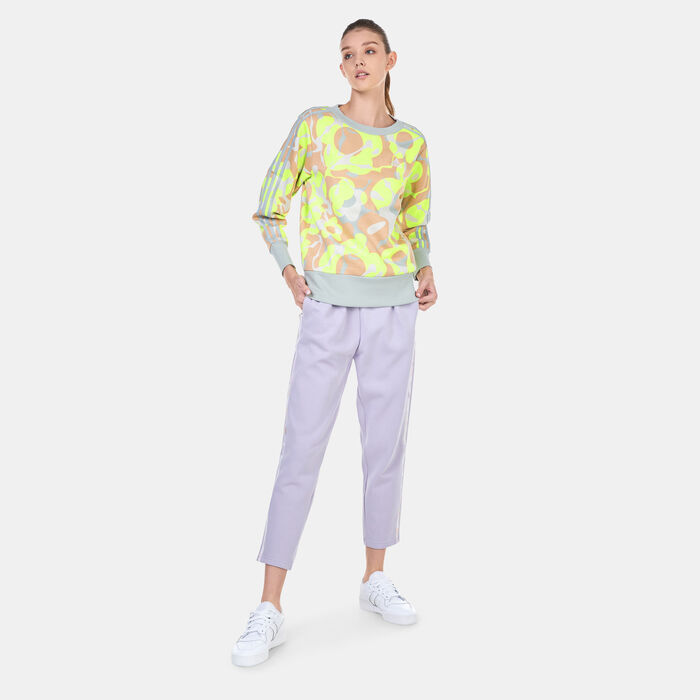 adidas Women's Floral Graphic Printed Sweatshirt Green adidas Women's Floral Graphic Printed Sweatshirt Green image number 2