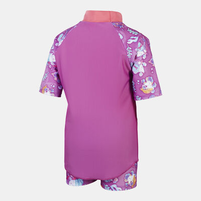 Speedo Kids' Digital Swimming Rashguard and Shorts 2-Piece Set Pink