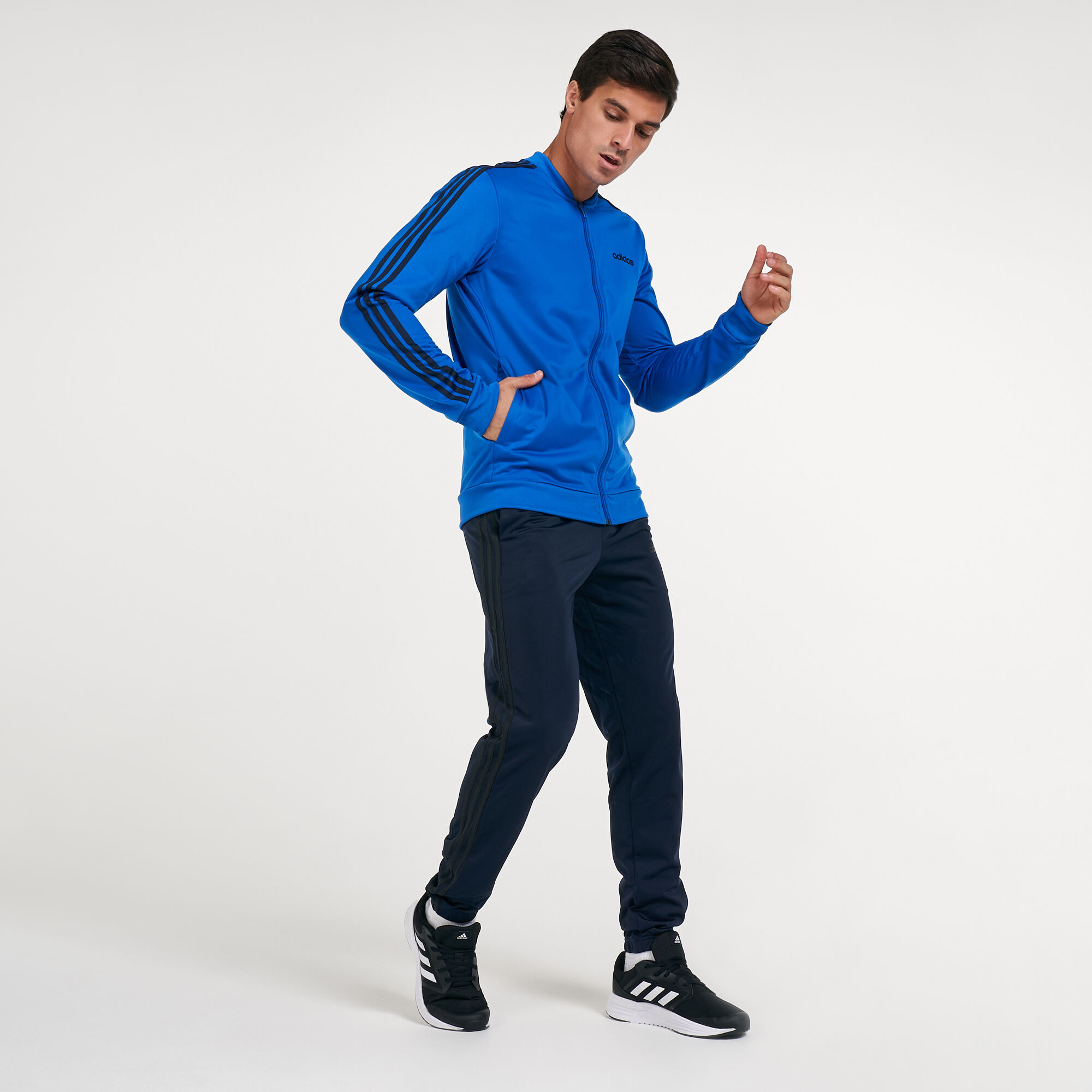Adidas blue tracksuit mens cheap