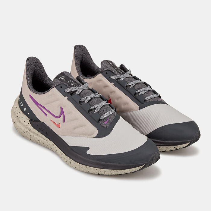 Nike Women's Air Winflo 9 Shield Road Running Shoe Grey Nike Women's Air Winflo 9 Shield Road Running Shoe Grey image number 1