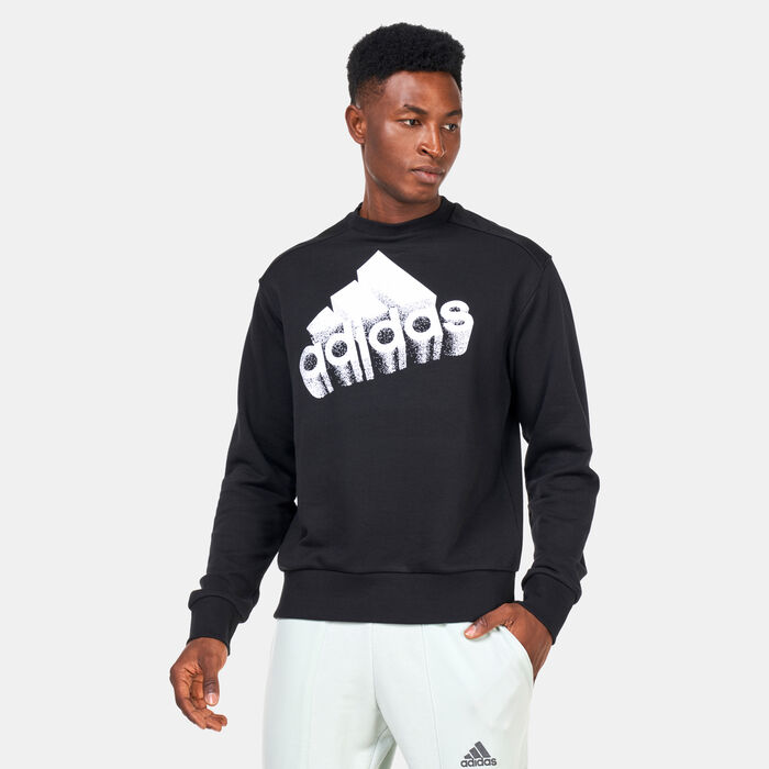 adidas Men's Essentials Brand Love French Terry Sweatshirt Black adidas Men's Essentials Brand Love French Terry Sweatshirt Black image number 0