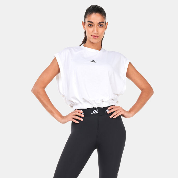 adidas Women's Hyperglam Sleeveless T-Shirt White adidas Women's Hyperglam Sleeveless T-Shirt White image number 0