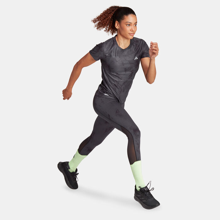 adidas Women's Ultimateadidas All Over Print Running T-Shirt Black adidas Women's Ultimateadidas All Over Print Running T-Shirt Black image number 2