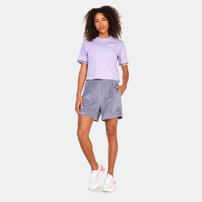 PUMA Women's POWER Tape T-Shirt Purple image number 2