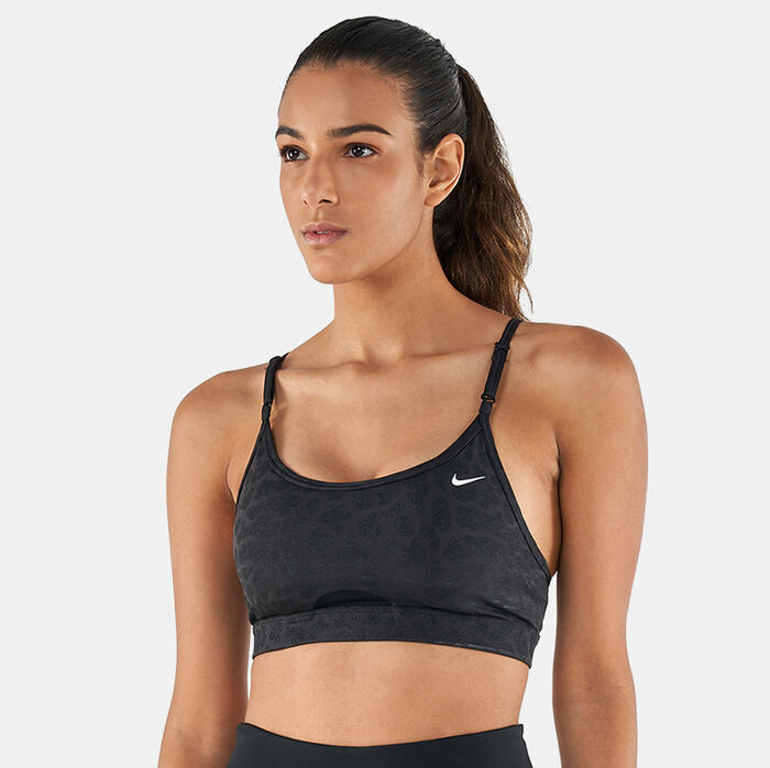 Nike Women's Dri-FIT Indy Glitter Strappy Sports Bra Black Nike Women's Dri-FIT Indy Glitter Strappy Sports Bra Black image number 0