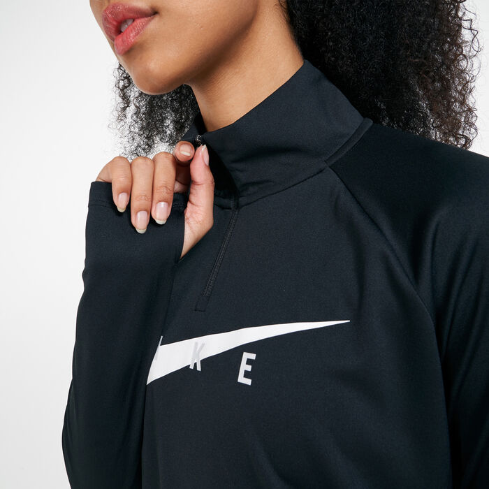 Nike Women's Swoosh Run Midlayer Top Black image number 3