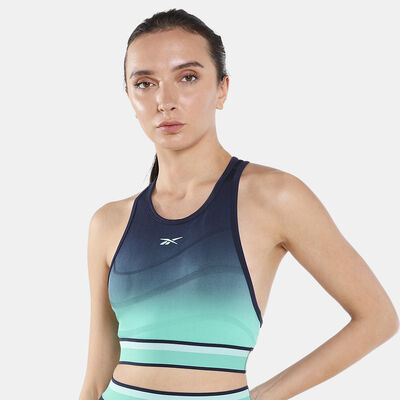Reebok Women's United By Fitness Seamless Crop Top Green
