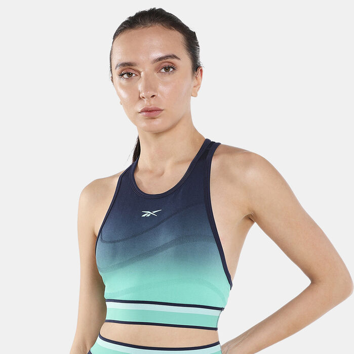 Reebok Women's United By Fitness Seamless Crop Top Green Reebok Women's United By Fitness Seamless Crop Top Green image number 0
