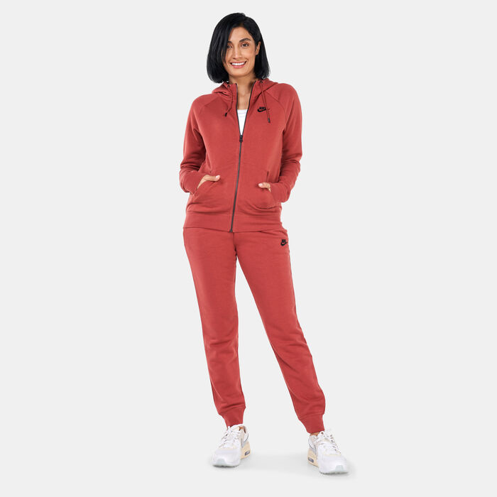 Nike Women's Sportswear Essential Fleece Sweatpants Brown image number 2