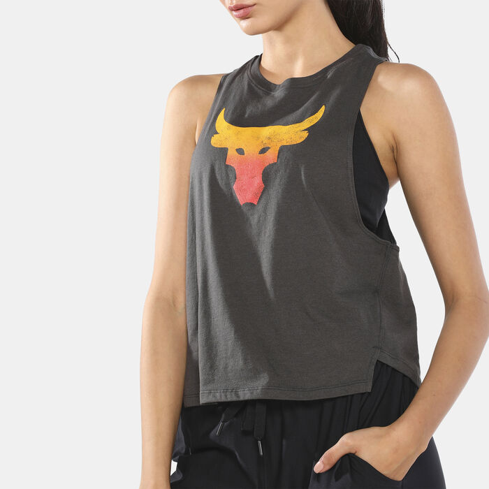 Under Armour Women's Project Rock Bull Tank Top Grey image number 3