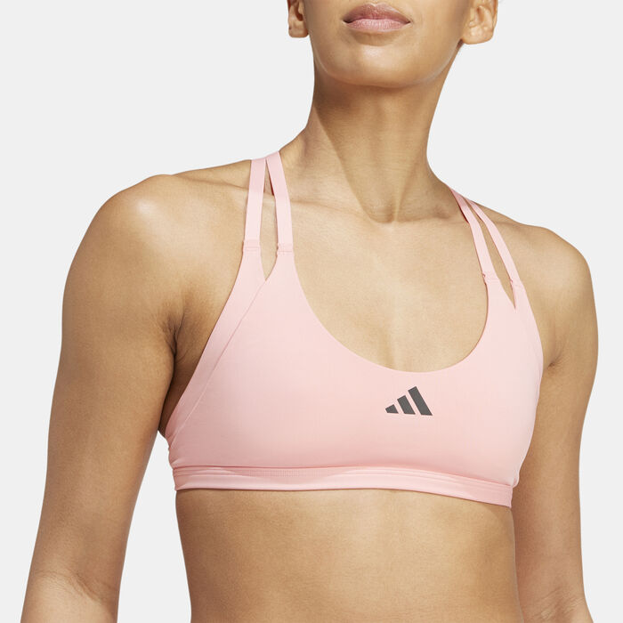 adidas Women's Aeroimpact Luxe Light-Support Training Sports Bra Pink adidas Women's Aeroimpact Luxe Light-Support Training Sports Bra Pink image number 3