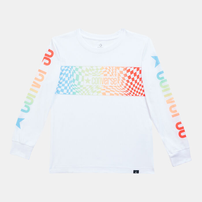Converse Men's Warped Checker Logo T-Shirt White Converse Men's Warped Checker Logo T-Shirt White image number 0